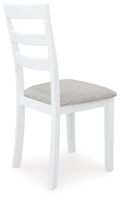 Stonehollow White/Gray Dining Table and Chairs with Bench (Set of 6)