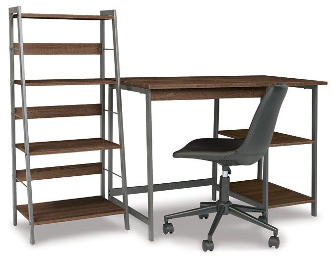 Soho Warm Brown/Gunmetal Home Office Desk with Shelf