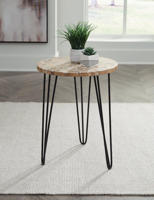 Drovelett White/Light Brown Accent Table