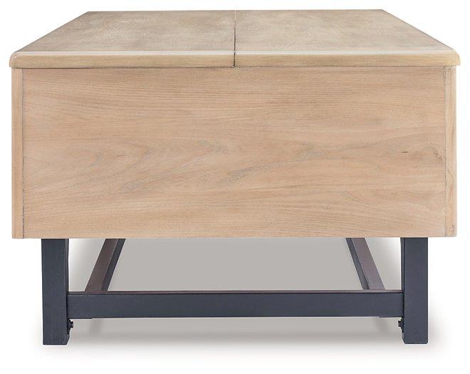 Freslowe Light Brown/Black Lift-Top Coffee Table