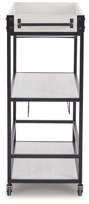 Bayflynn White/Black Bar Cart