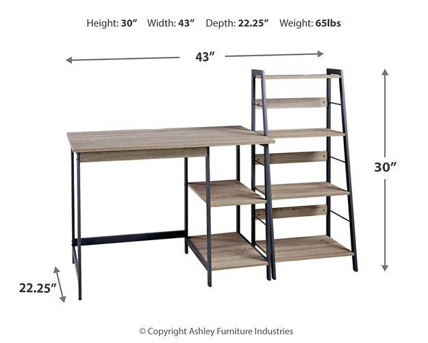 Soho Light Brown/Gunmetal Home Office Desk and Shelf