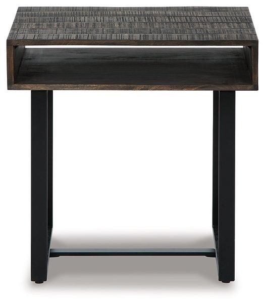 Kevmart Grayish Brown/Black End Table