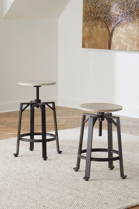 Karisslyn Whitewash/Black Counter Height Stool