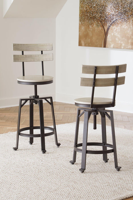 Karisslyn Whitewash/Black Counter Height Bar Stool (Set of 2)