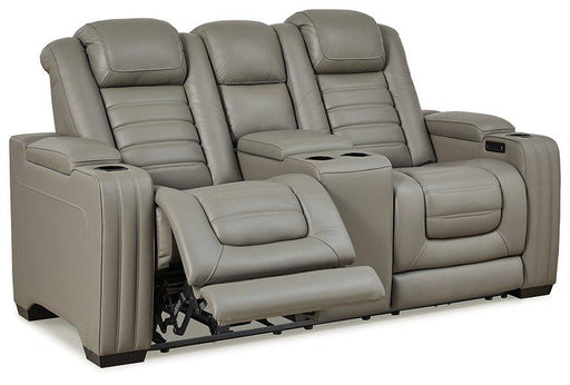 Backtrack Gray Power Reclining Loveseat image